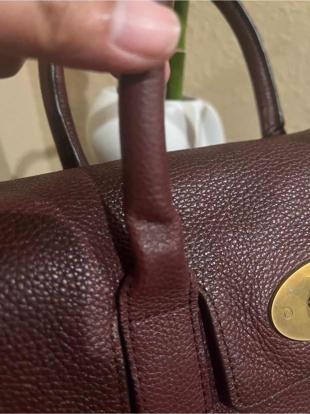 MULBERRY SMALL BURGUNDY BAYSWATER SATCHEL CROSSBODY BAG - Picture 8 of 14